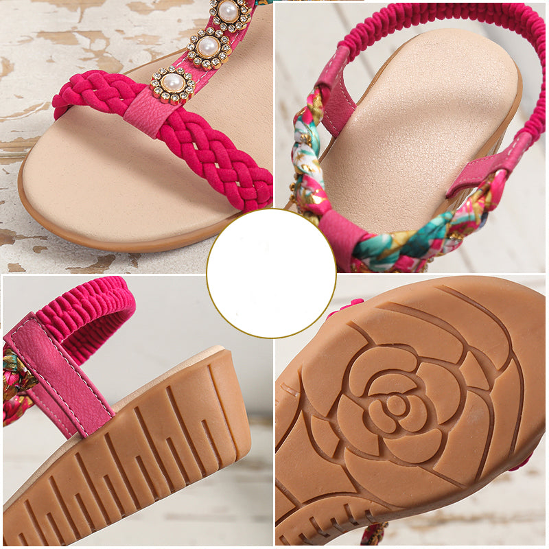 Bohemian Braided Sandals Summer Beach Shoes Women 