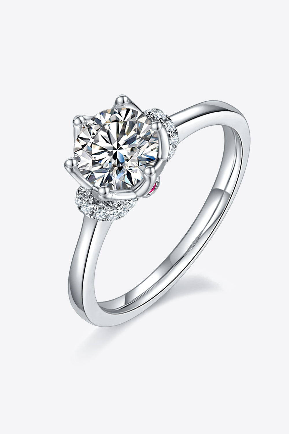 1 Carat Moissanite 925 Sterling Silver Ring 