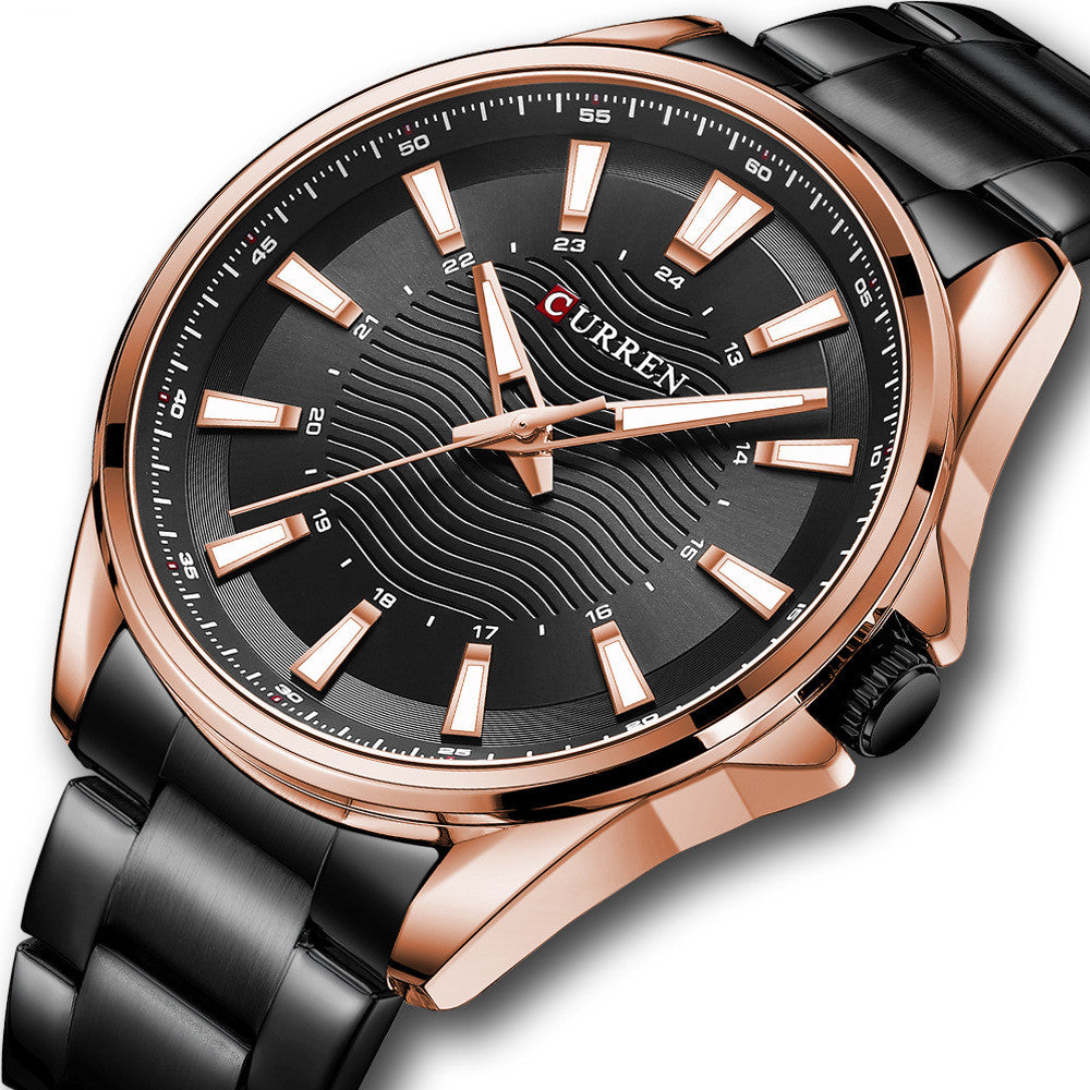 Mens Fashion Business Steel Strap Quartz Watch