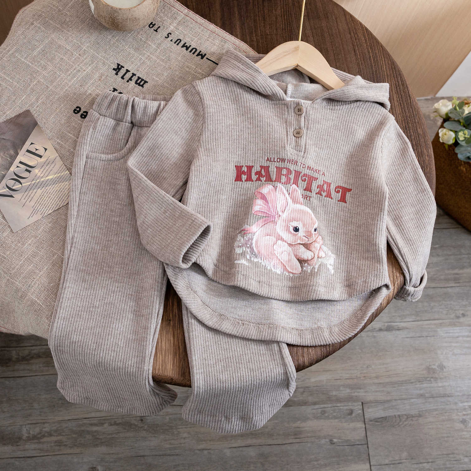 Children's Western Style Hooded Sweater Rabbit Suit