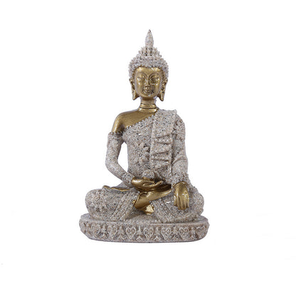 Sandstone Resin Crafts Small Sitting Buddha Ornaments