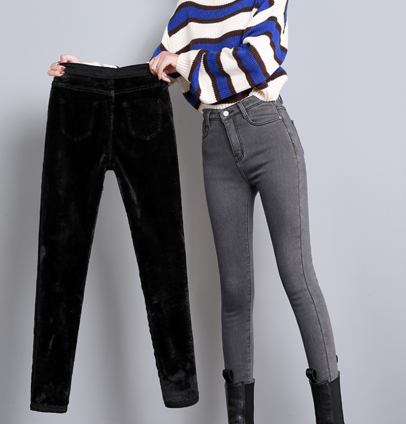 Add Velvet Jeans Female Thin Autumn And Winter To Keep Warm