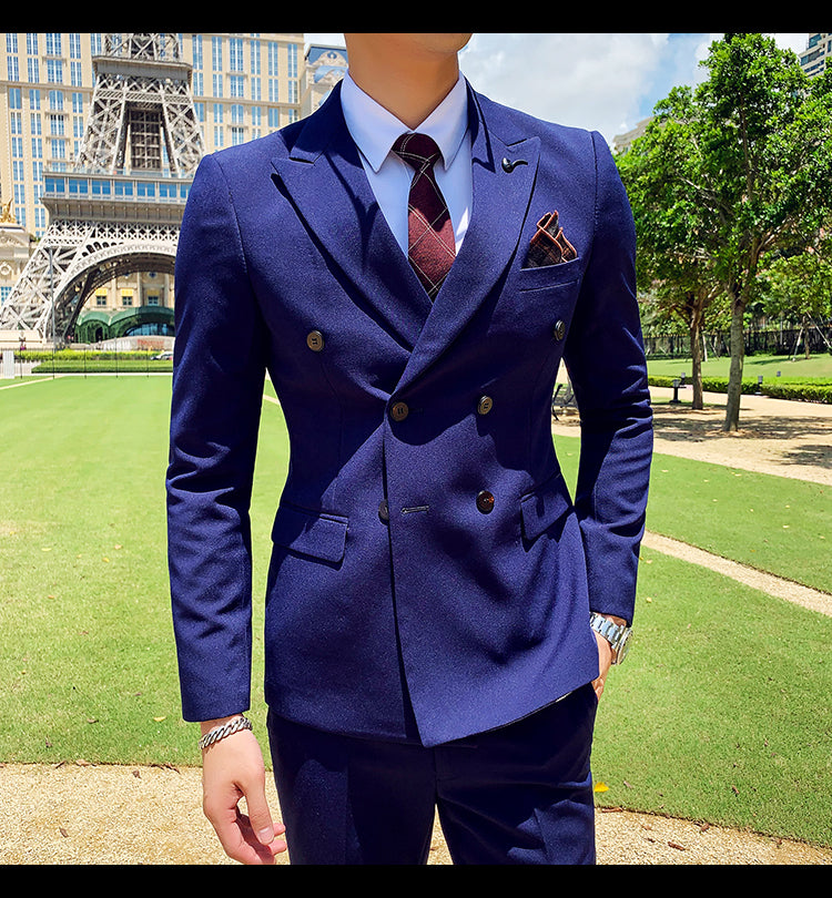 Men's Business Slim Professional Three-piece Men's Suit 