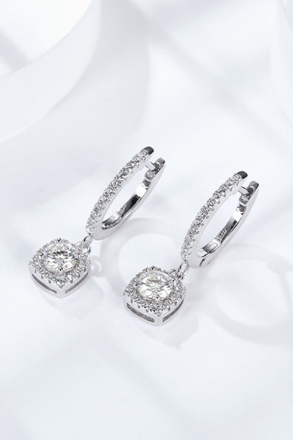 Adored Moissanite Huggie Drop Earrings 