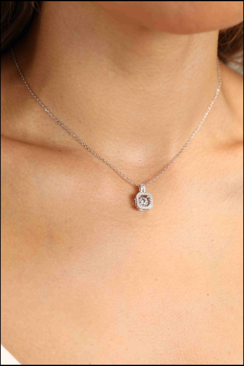 Adored Moissanite 925 Sterling Silver Necklace 