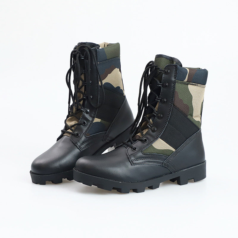 Non-slip Wear-resistant Camouflage Desert Outdoor Hiking Military Boots Combat Men's High-top Combat Boots 