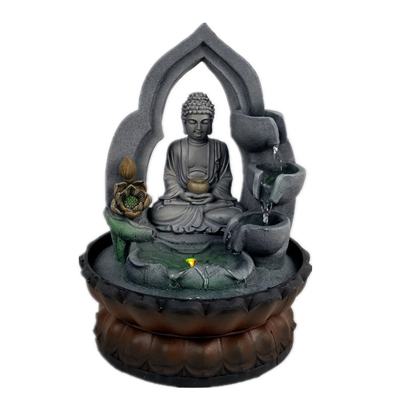 Southeast Asia Resin Crafts Waterscape Creative Buddha Statue Flowing Water Decoration