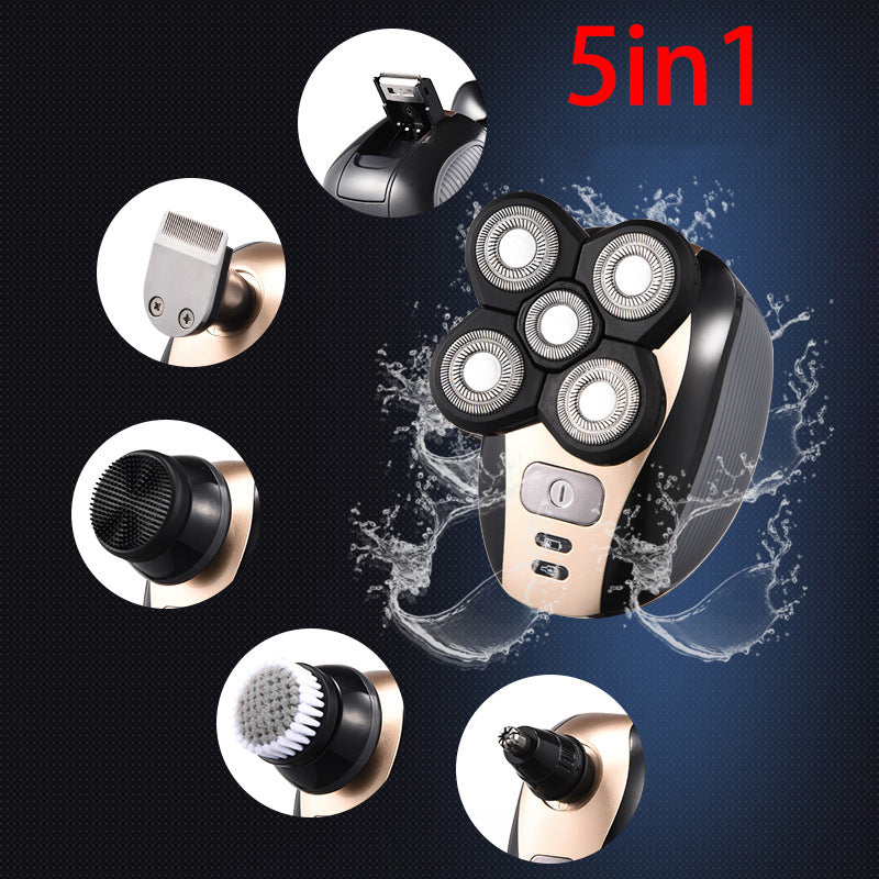 5-Head Electric Shaver 5-In-1 Rechargeable Razor