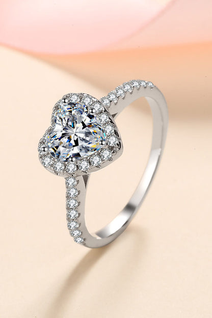 1 Carat Moissanite Heart-Shaped Ring 