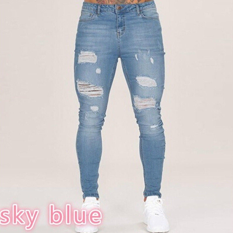 New Style Ripped European And American Slim High Waist Jeans