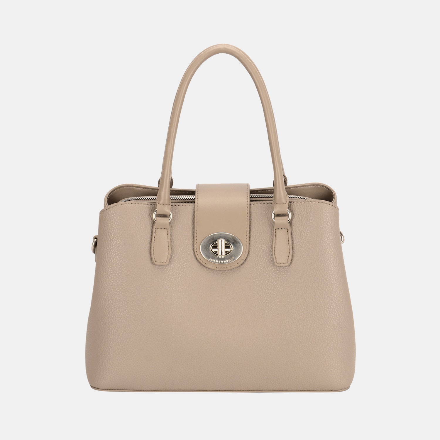 David Jones PU Leather Twist-Lock Tote Bag - Babbazon New Products