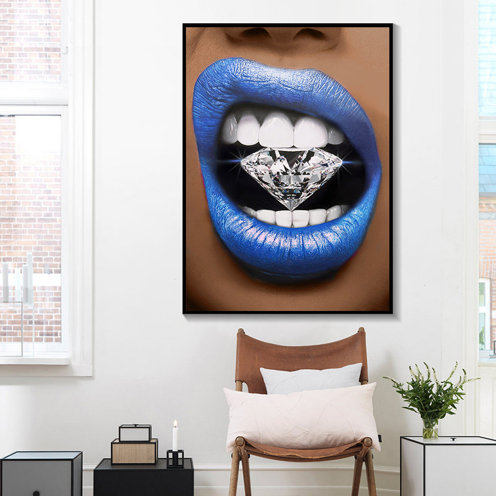 Lipstick Diamond Canvas For Living Room Decoration