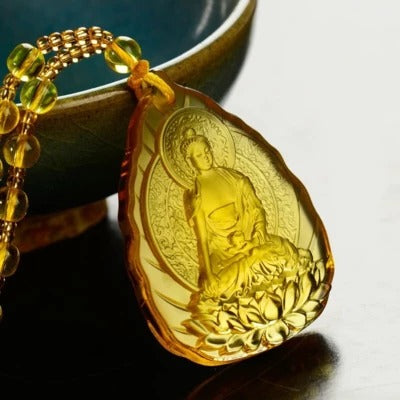 Glass pendant Buddha statue