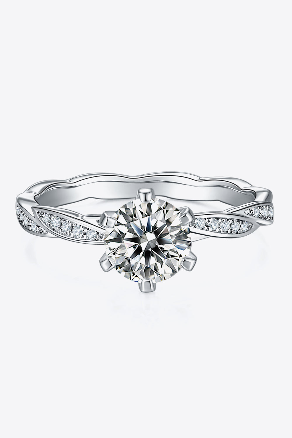 1 Carat Moissanite 925 Sterling Silver Ring 