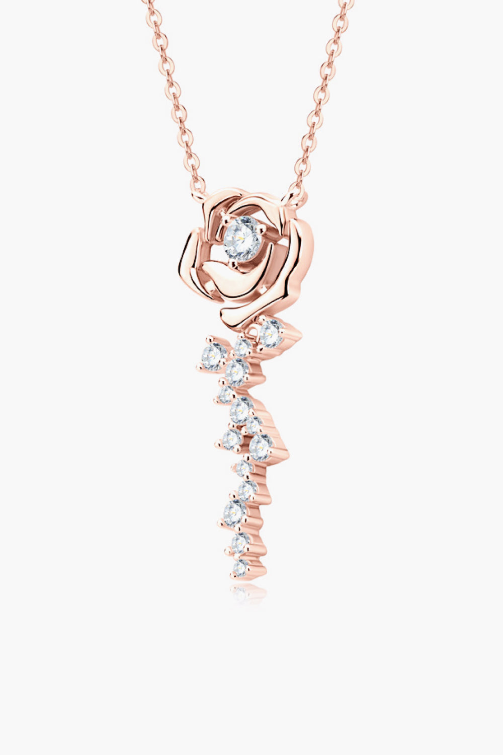 925 Sterling Silver 18K Rose Gold-Plated Pendant Necklace 