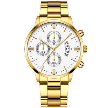 Men's Fashion Simple Calendar Steel Band Large Dial Watch