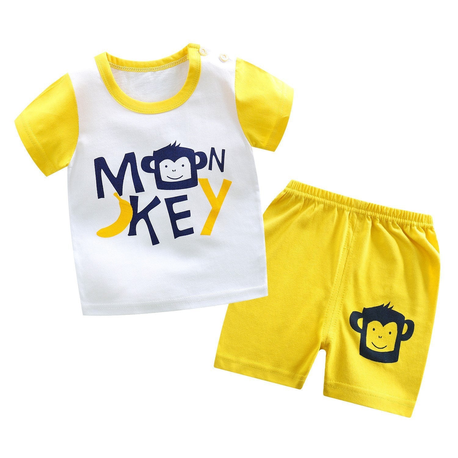 Children's cotton short sleeve suit