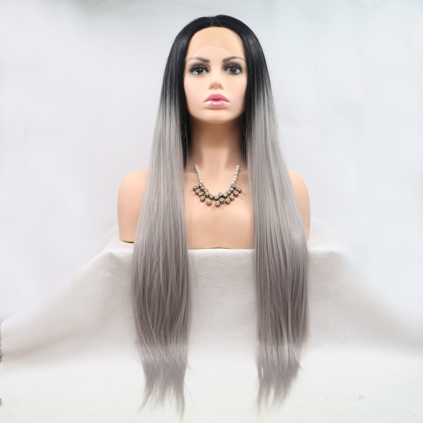 13*3" Lace Front Wigs Synthetic Long Straight 24" 130% Density 