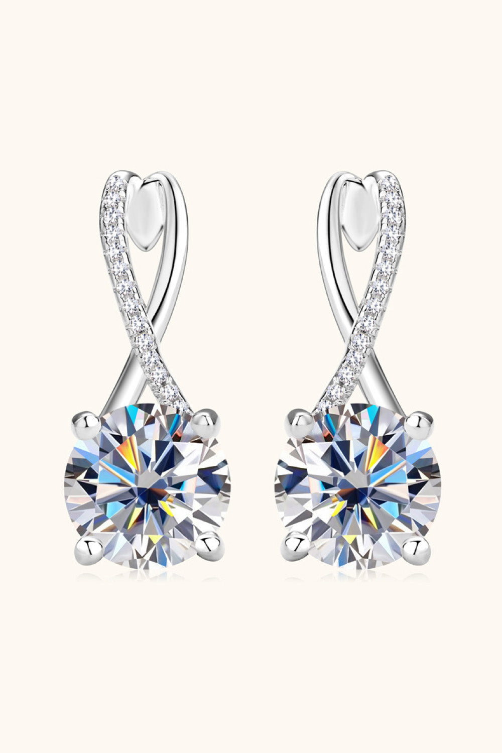 4 Carat Moissanite 925 Sterling Silver Earrings 