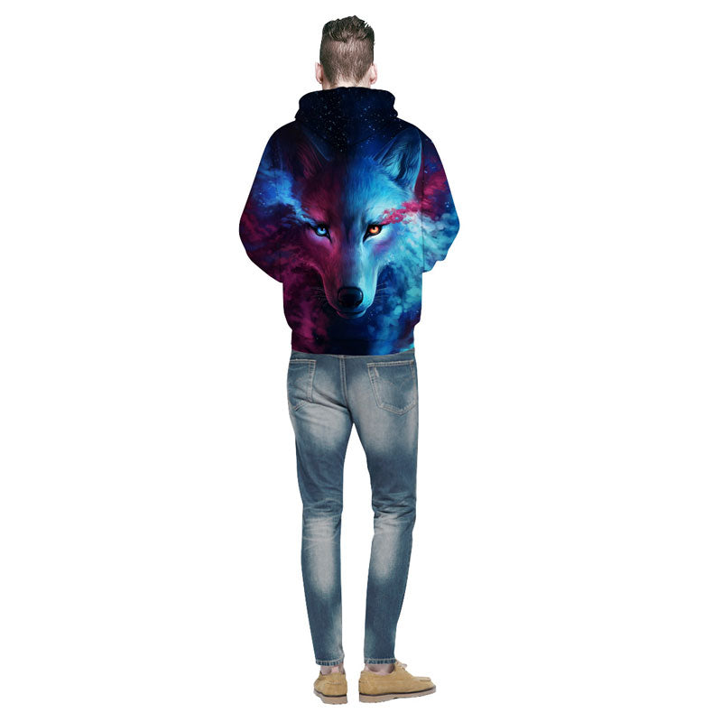 Mr 1991INC Space Galaxy Sweatshirts Men women Tracksuits Tops Print Galaxy Wolf