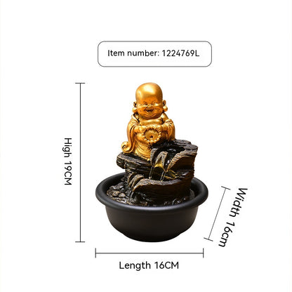 Small Desktop Buddha Statue Make A Fortune As Endless As Flowing Water Ornaments