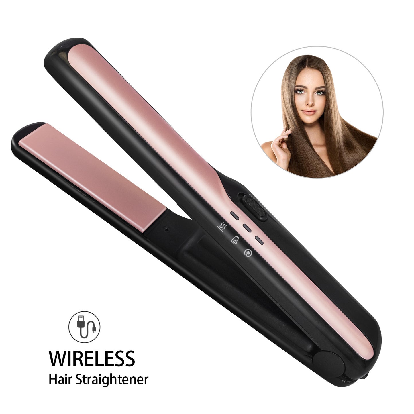 USB wireless charging hair straightener 