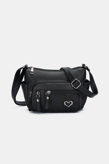 PU Leather Adjustable Strap Shoulder Bag 