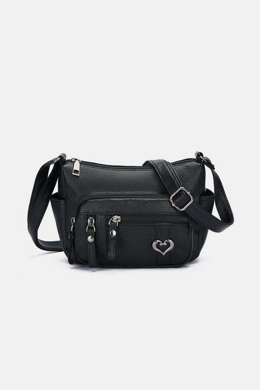 PU Leather Adjustable Strap Shoulder Bag 