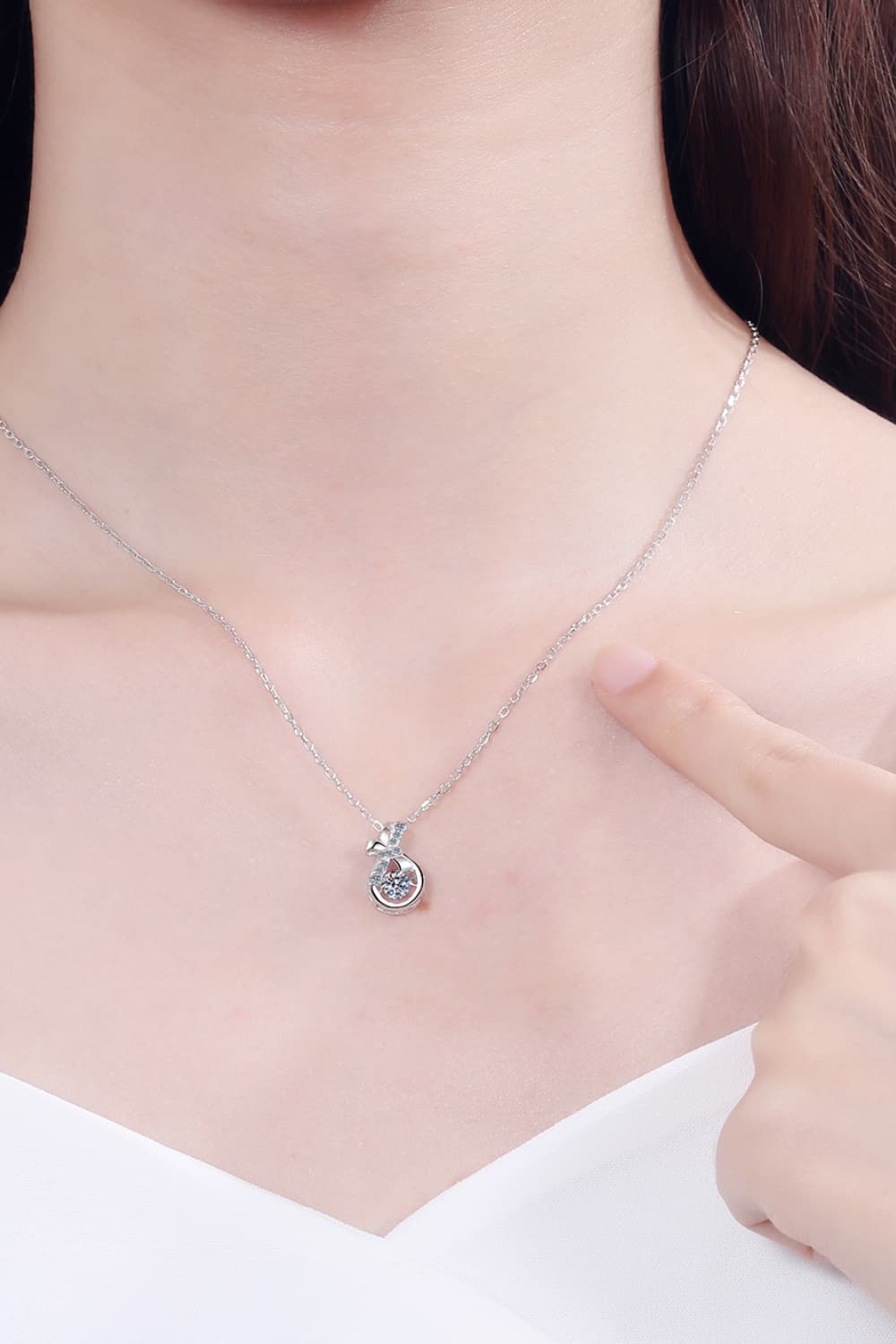 1 Carat Moissanite 925 Sterling Silver Necklace 