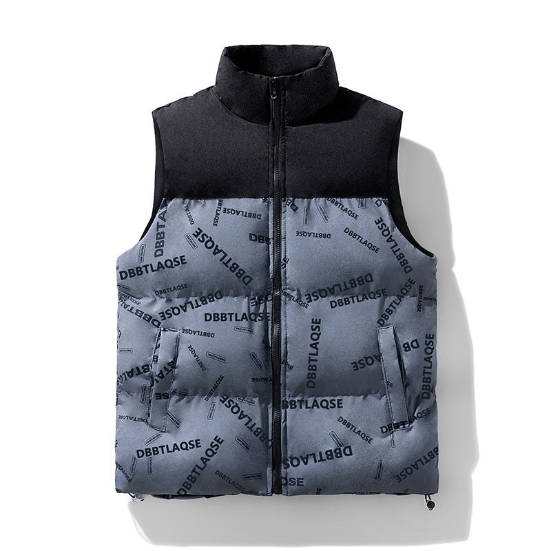 Men's Winter Stitching Sleeveless Cotton Coat 