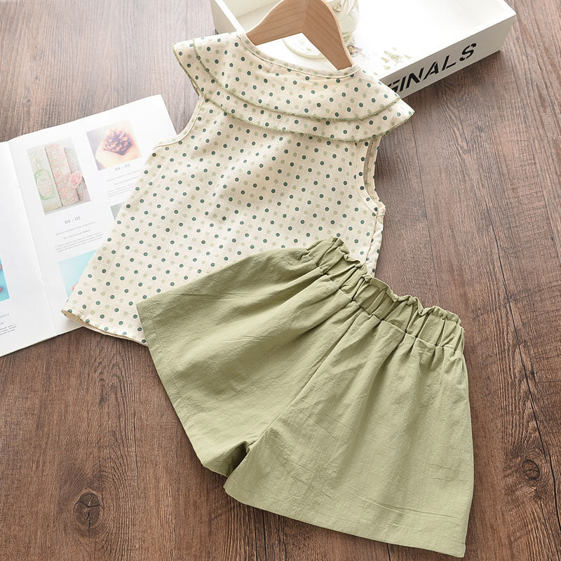 Summer Children's Sleeveless Shirt Shorts Two-piece Suit