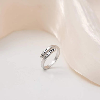 925 Sterling Silver Engraved Bypass Ring 