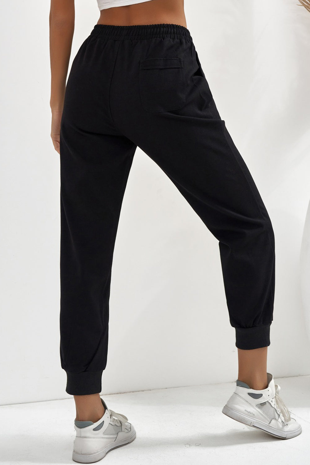 Drawstring Elastic Waist Pocket Joggers 