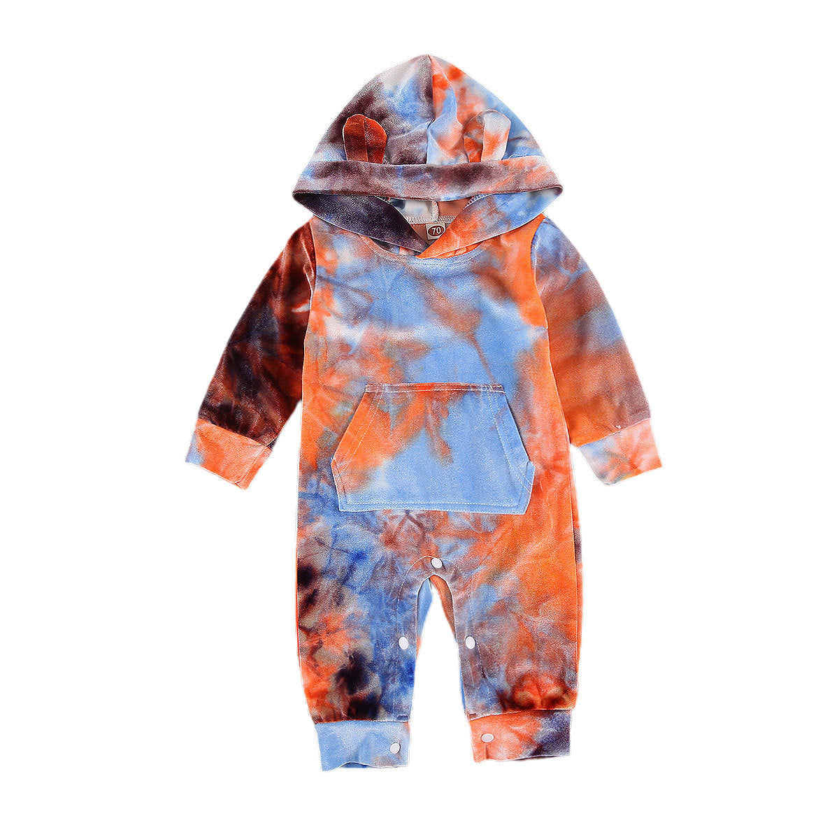 Tie Dye Romper Hooded Baby Jumpsuit Kids