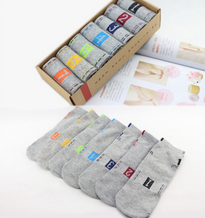 Seven days creative digital cotton socks sports socks lazy week couples socks 