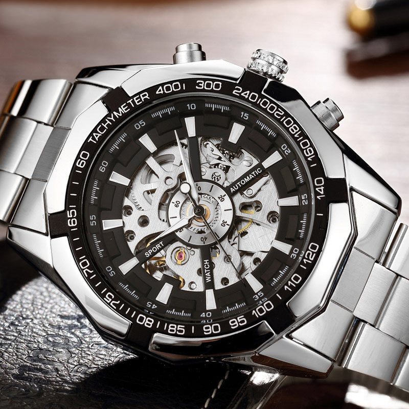 A Full Automatic Men's Automatic Mechanical Watches, Men's Automatic Mechanical Watch Steel Strip