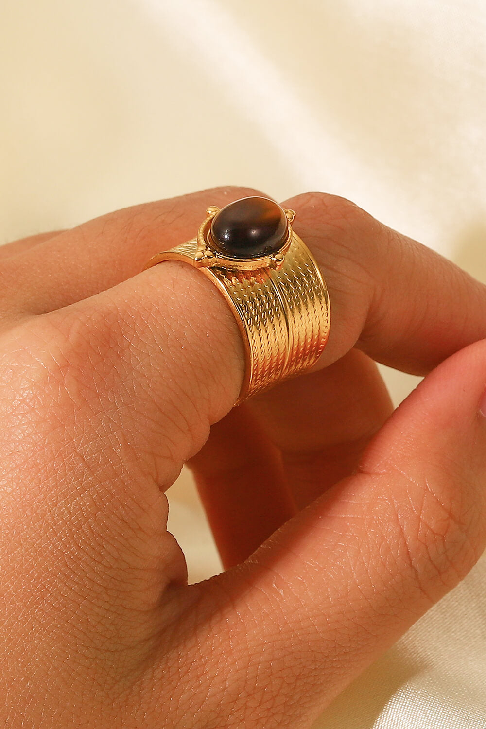 18K Gold-Plated Wide Open Ring 