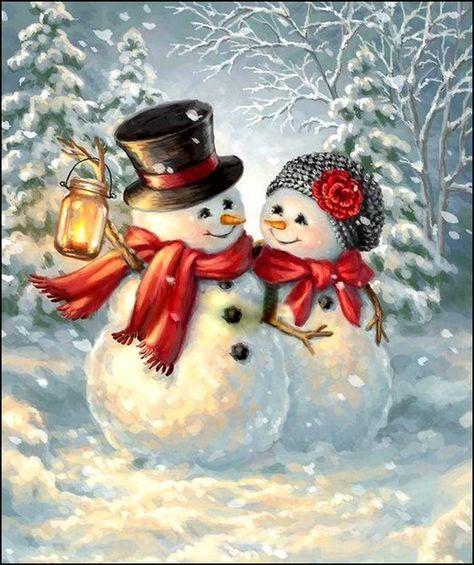 Weihnachtsspecial 5D Diamond Painting -  Schneemann In Liebe