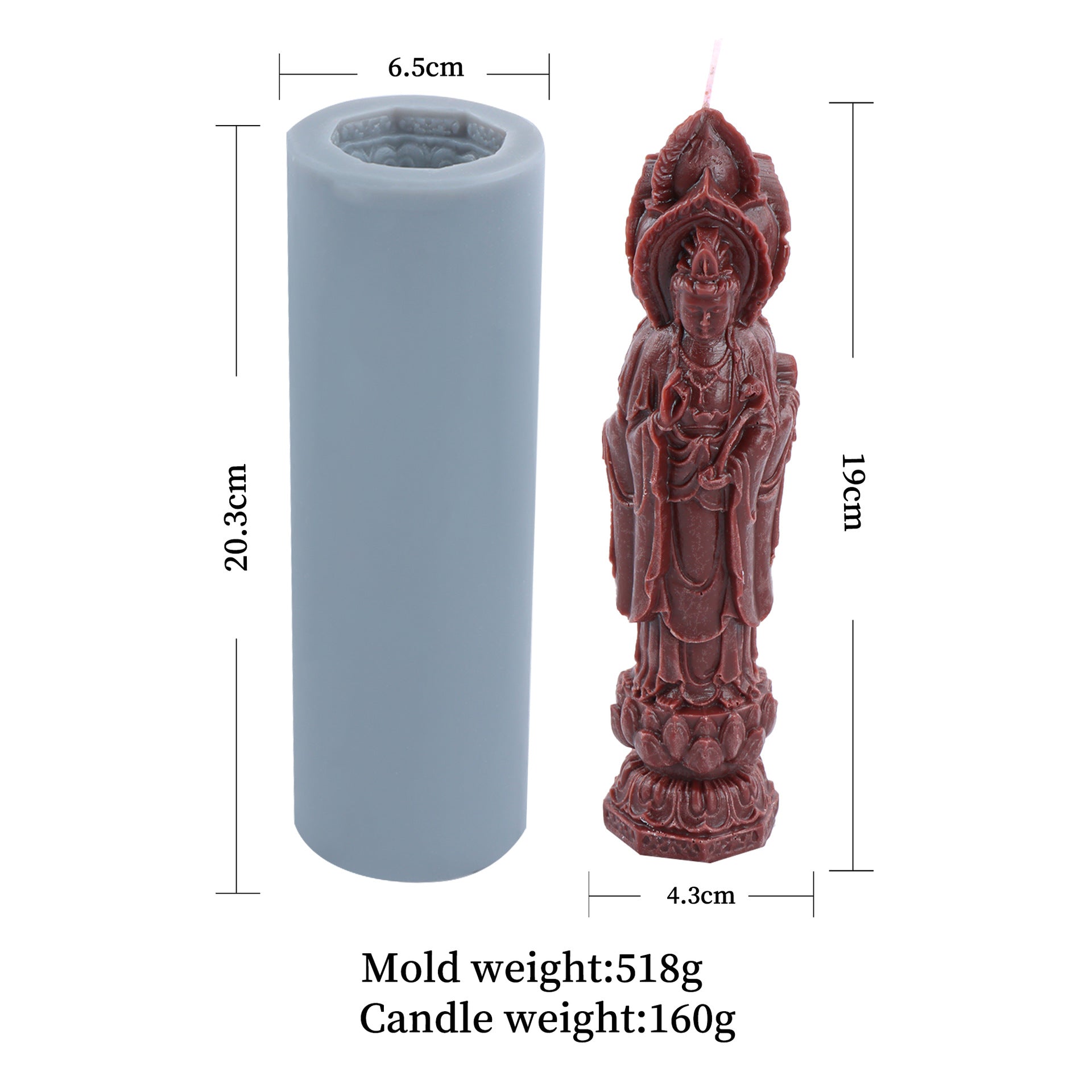 Religious Element Buddha Modeling Candle Silicone Mold