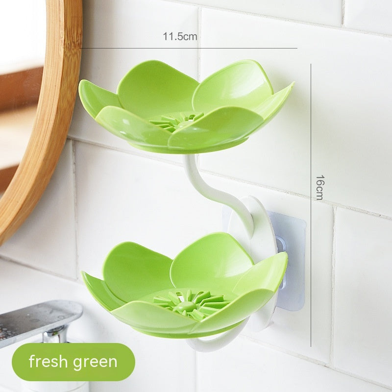 Lotus Soap Box Punch-free Wall-mounted Double-layer Drain 