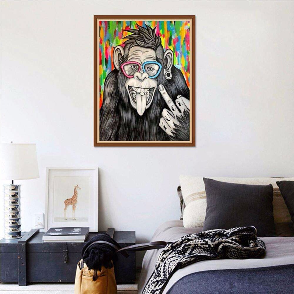 Funny Orangutan Colored Glasses DIY Diamond Painting