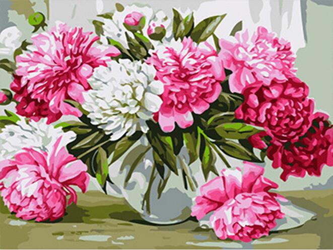 Cross stitch 5d diy full diamond peony flower