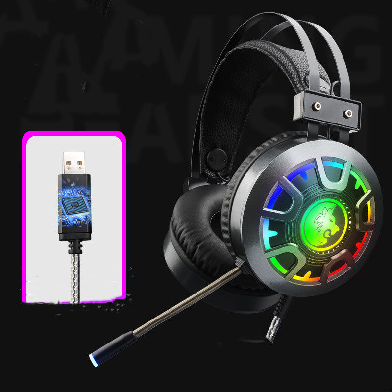 M5 Gaming Headset RGB Colorful Luminous Anti-Noise Heavy Bass Cable