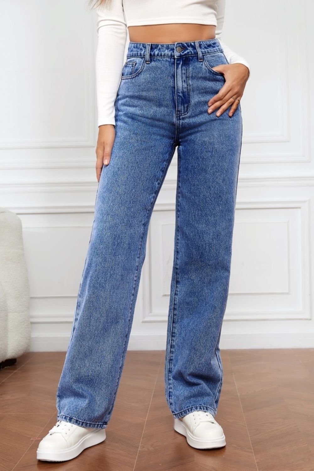 High Waist Straight Jeans - Babbazon new