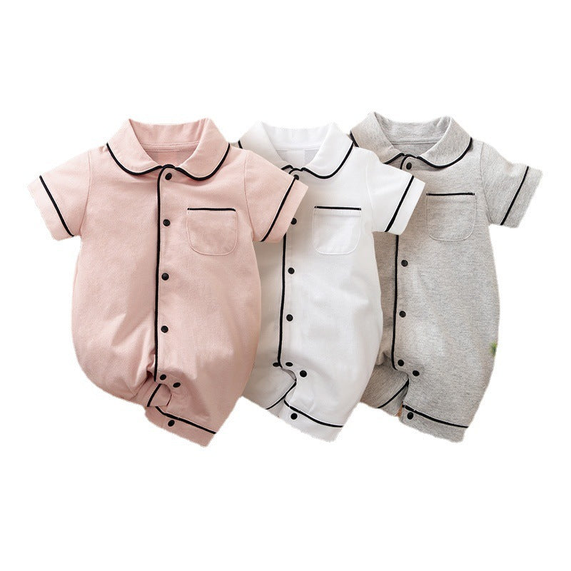 Infant Home One Piece Pajamas Solid Color Home Clothes