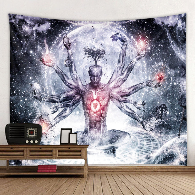 Boho Yoga Meditation Colorful Chakra Decorative Tapestry