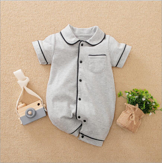 Infant Home One Piece Pajamas Solid Color Home Clothes