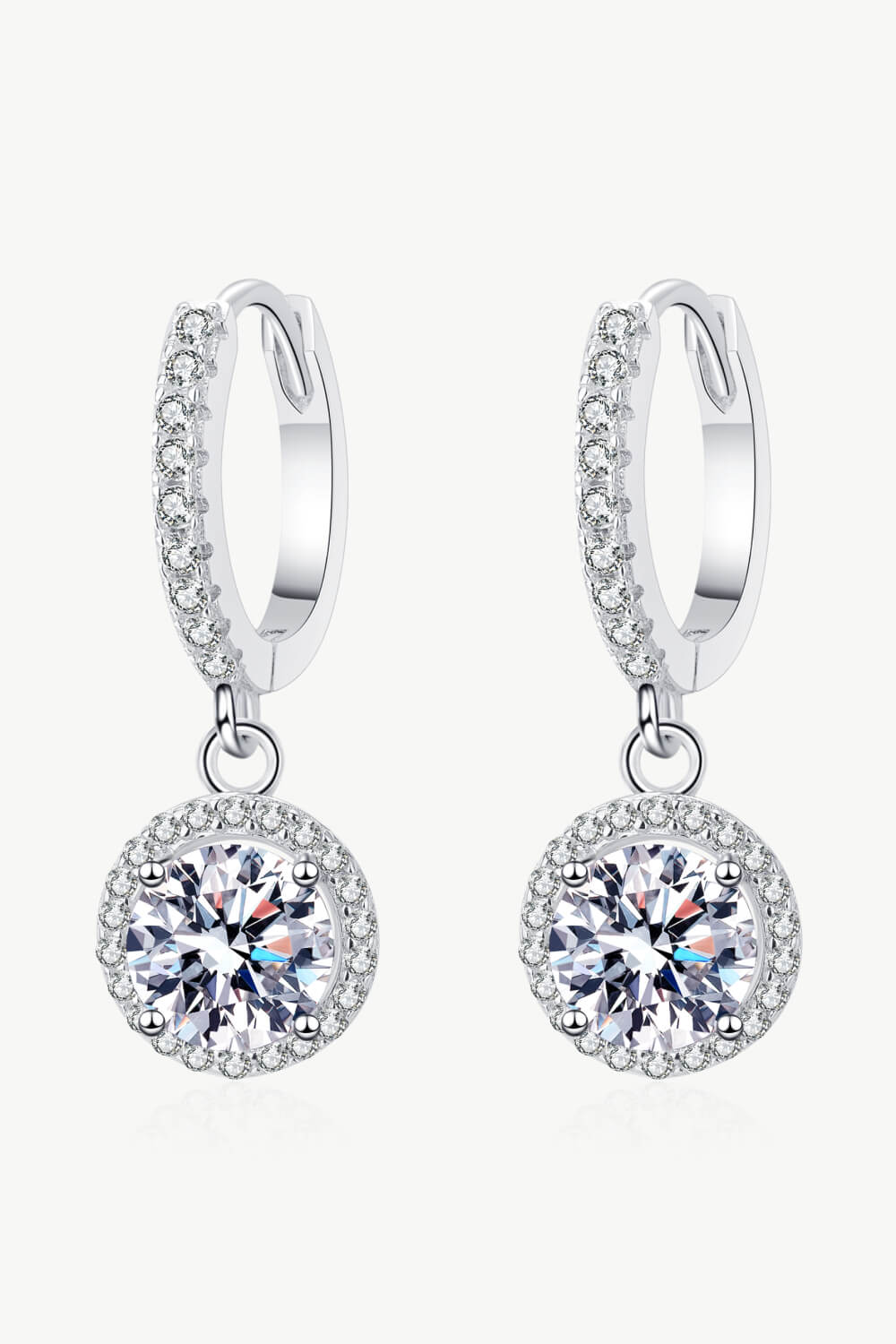 Moissanite Round-Shaped Drop Earrings 