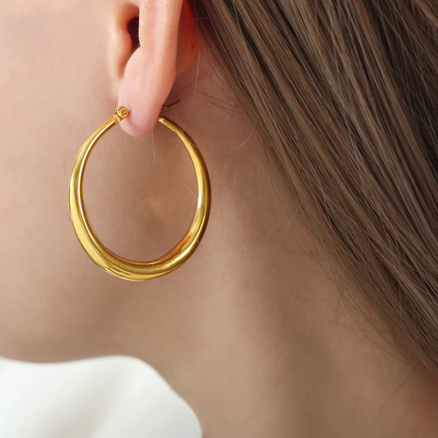 18K Gold-Plated Hoop Earrings 