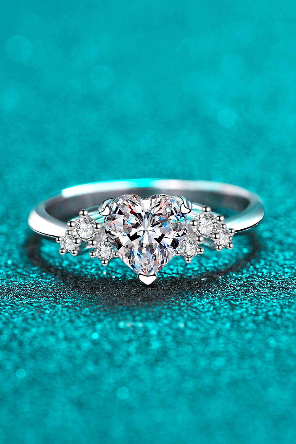 1 Carat Moissanite Heart Ring 